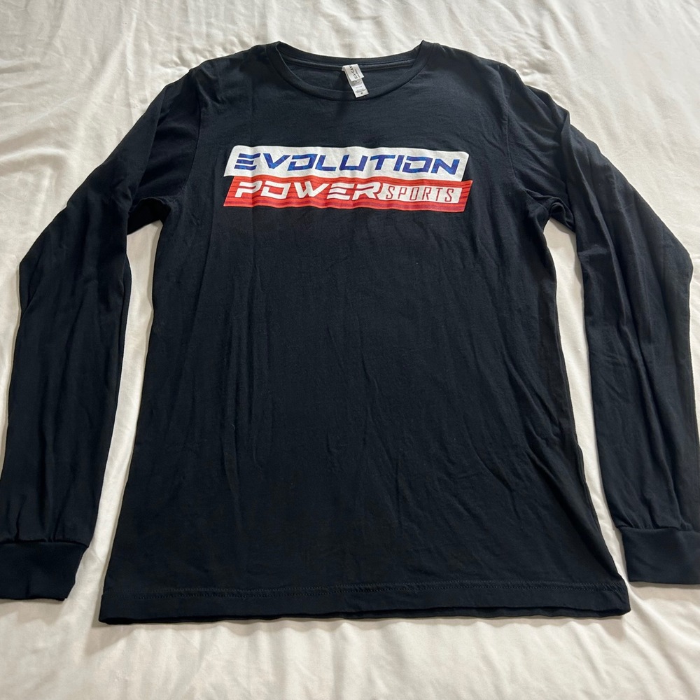 Evolution Powersports Long Sleeve Graphic T-Shirt Black Bella Canvas Mens M